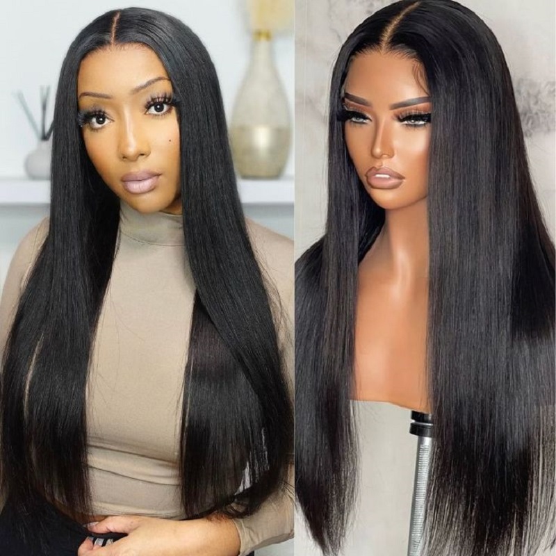 Luve Human Hair Glueless Full Lace Wig Stright Pre-Plucked Hairline With Baby Hair