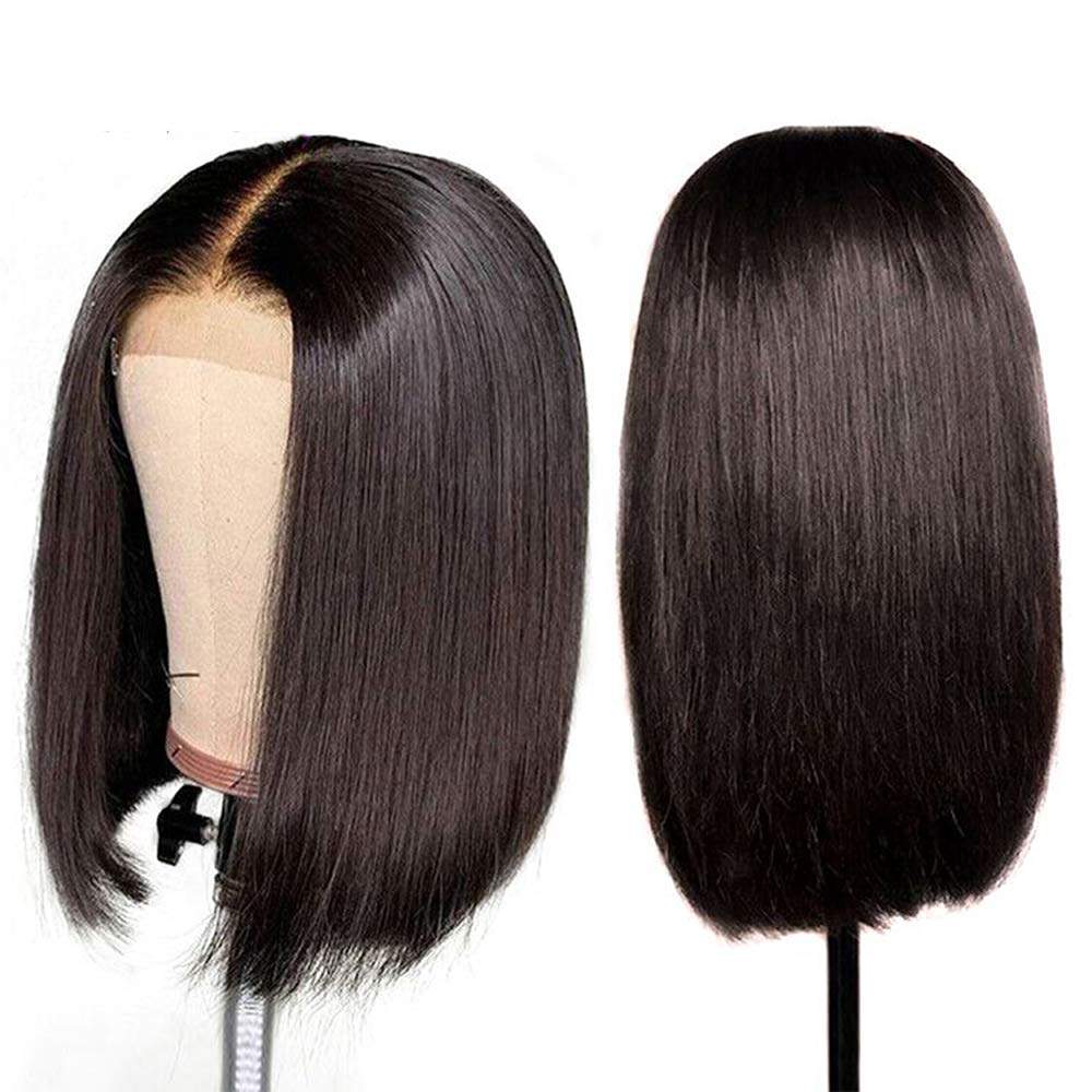 LUVE Human Hair 10 Inch Bob Wig Pre-bleached Lace Frontal Bob Wigs