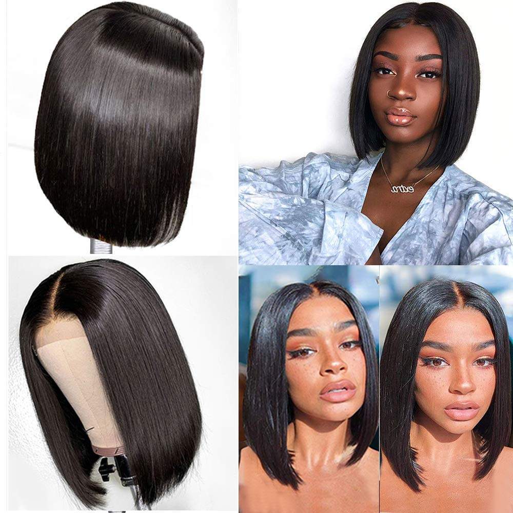 Luve Short 10 Inch Bob Wig Human Hair 4x4 HD Lace Wigs Pre Plucked