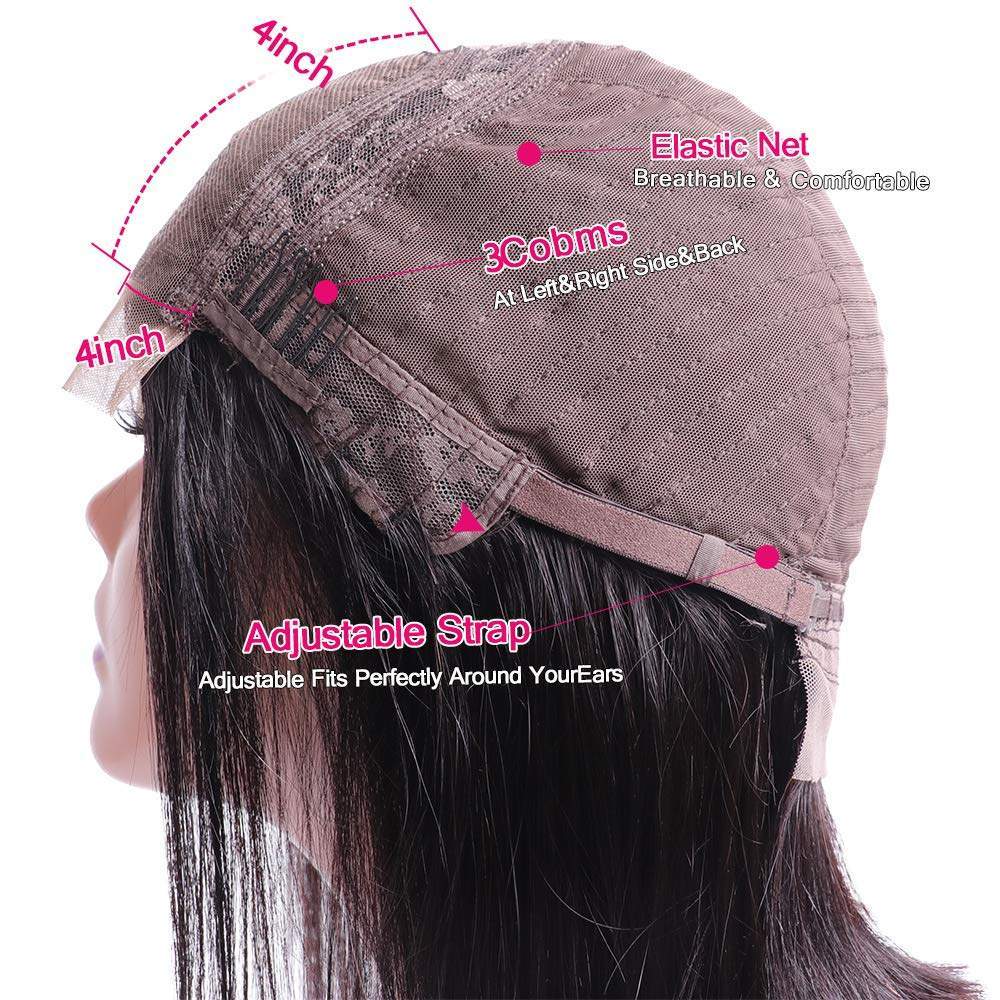 Luve Short 10 Inch Bob Wig Human Hair 4x4 HD Lace Wigs Pre Plucked