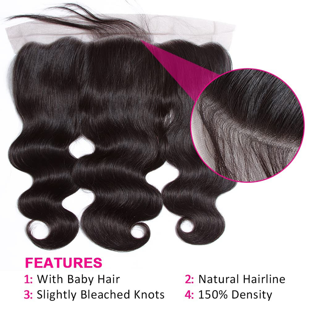  13x4 HD Lace Frontal Body Wave Virgin Human Hair Lace Frontal Natural Hairline