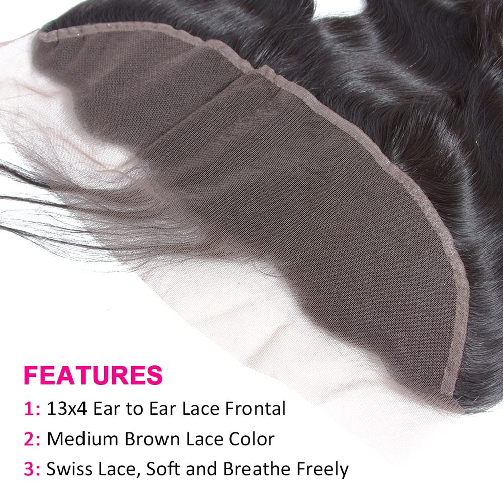  13x4 HD Lace Frontal Body Wave Virgin Human Hair Lace Frontal Natural Hairline
