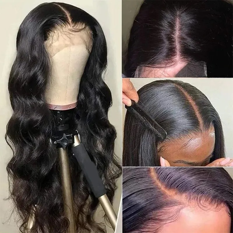 13x4 HD Lace Frontal Wig Body Wave Human Hair Glueless Wigs Bleached Knots