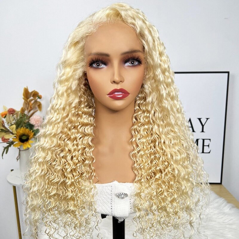 13X4 Lace Front 613 Blond Deep Wave Wig With Super Natural Hairline