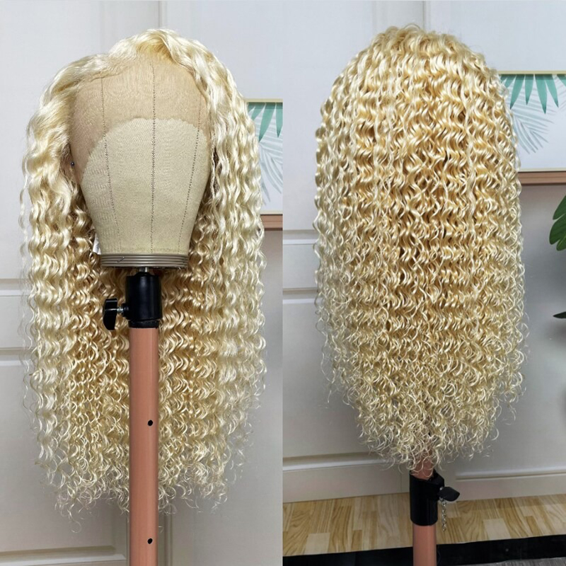 13X4 Lace Front 613 Blond Deep Wave Wig With Super Natural Hairline