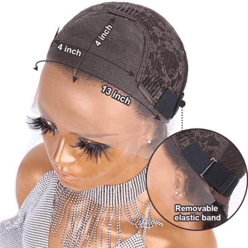 18 Inch Kinky Straight Human Hair Wigs 13X4 Lace Front Wig Only 5 items