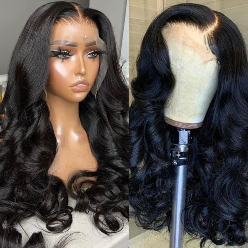 13x6 HD Lace Front Body Wave Wig Perfect Hairline Bleached Knots Human Hair Wig