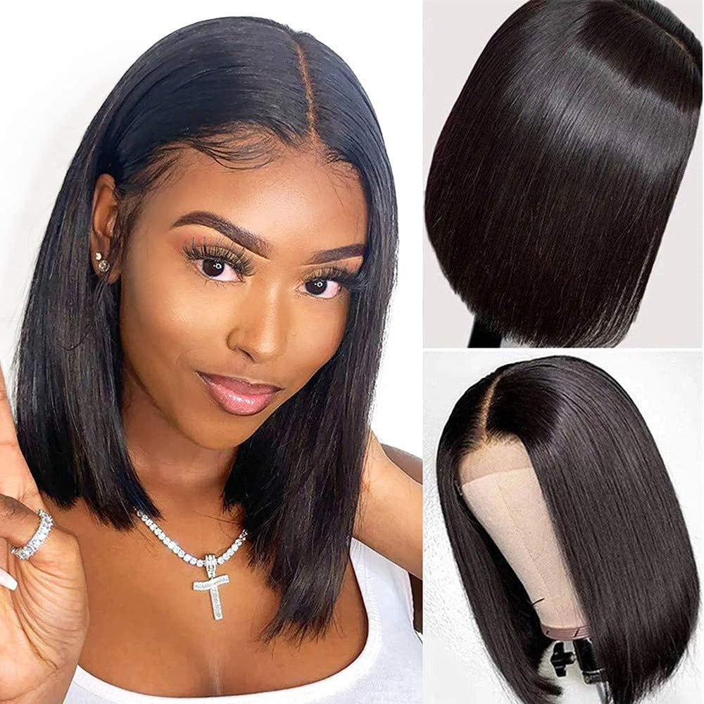 13X6 Human Hair HD Lace Bob Wig 10 Inch 150% Density Short Bob Wigs