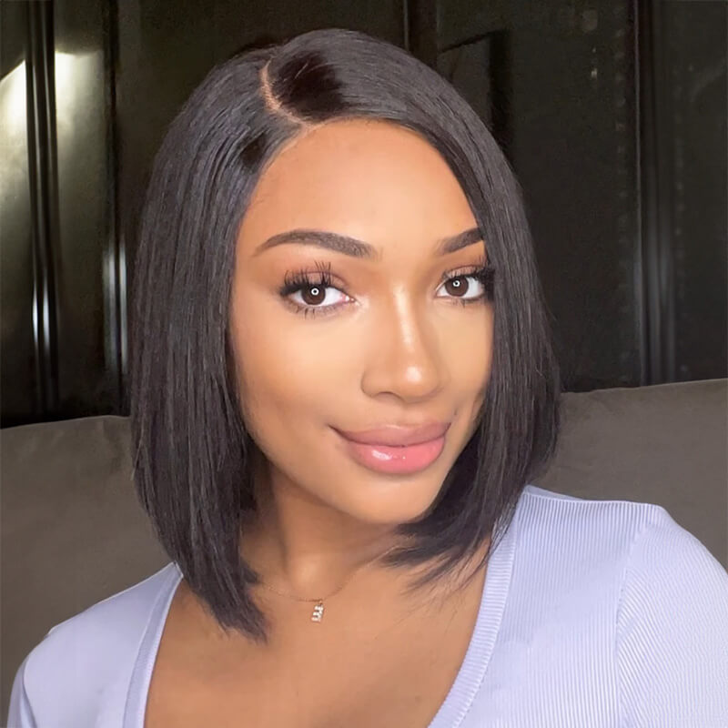 13X6 Human Hair HD Lace Bob Wig 10 Inch 150% Density Short Bob Wigs