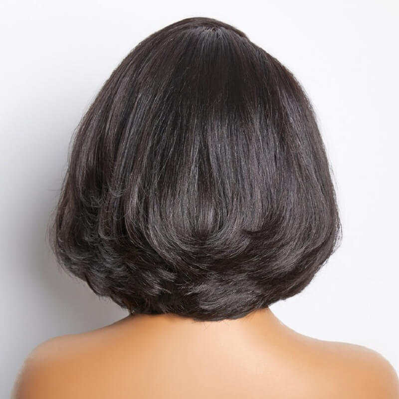 Luve Toffee Brown Mix Blonde / Natural Black Layered Cut Glueless 5x5 HD Lace Bob Wig