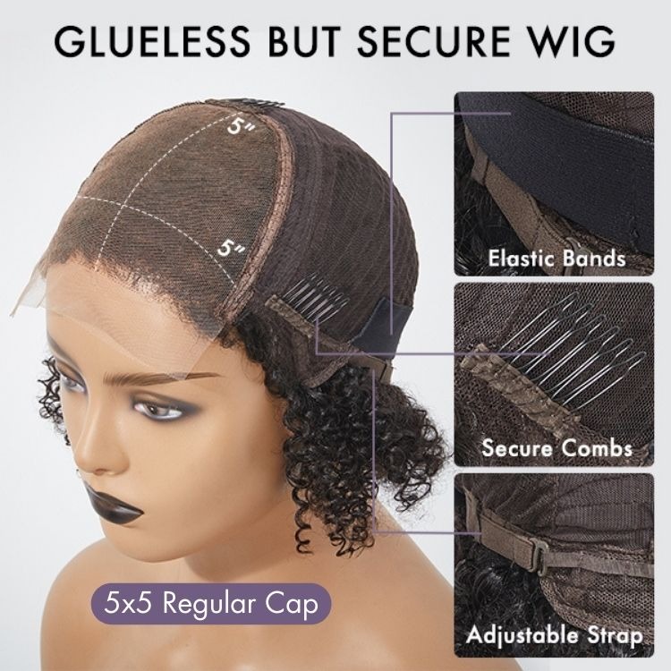 Luve Glueless Highlight Brown Loose Body Wave 5X5 Lace Bob Human Hair Wig
