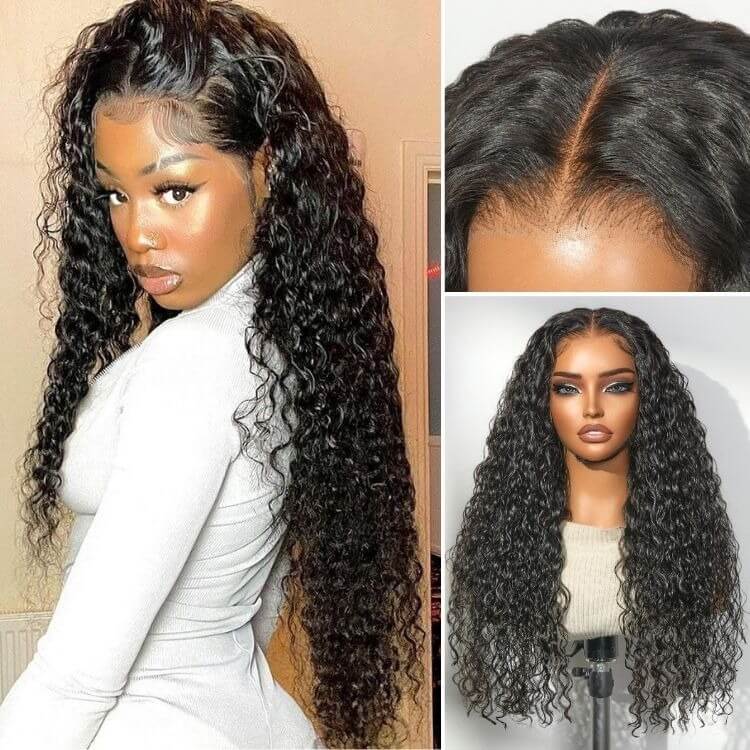 180% Density Water Wave Glueless 13X6 Frontal Lace Fluffy Curly Wig