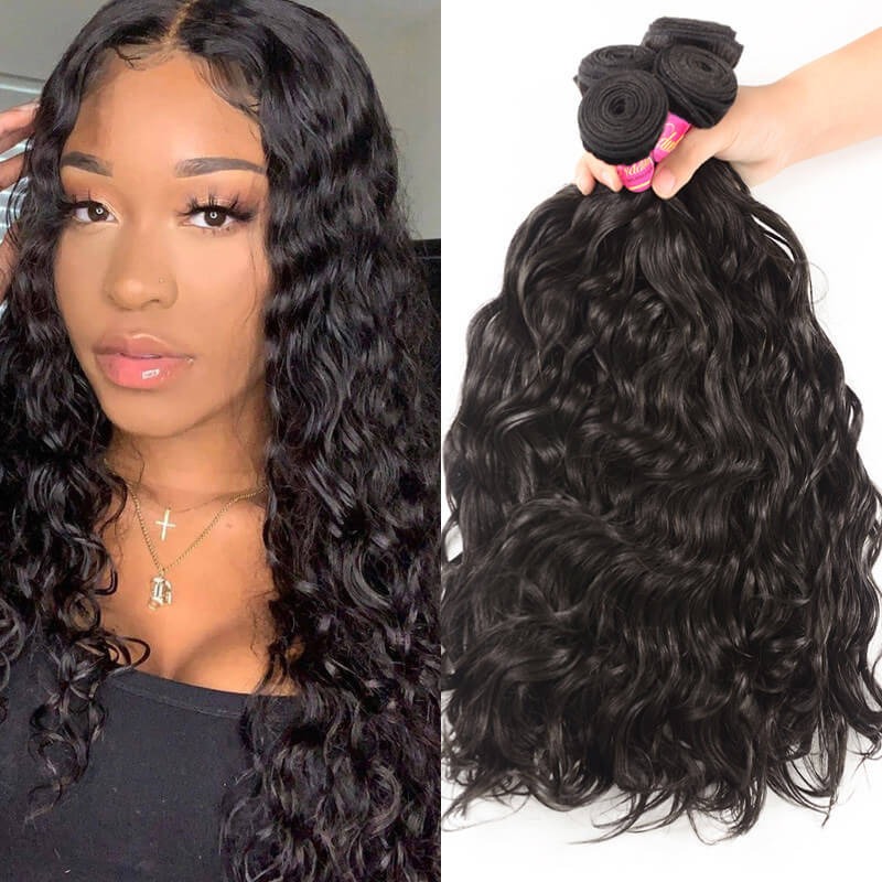 3 Bundles Virgin Hair Natural Wave Hairpieces Hair Weave Extensions