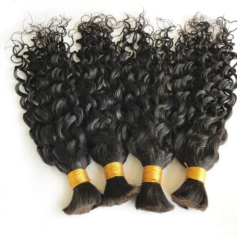 3 Bundles Water Wave Braiding Human Hair Bulk Extensions Knotless Braiding
