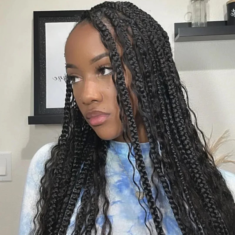 3 Bundles Water Wave Braiding Human Hair Bulk Extensions Knotless Braiding
