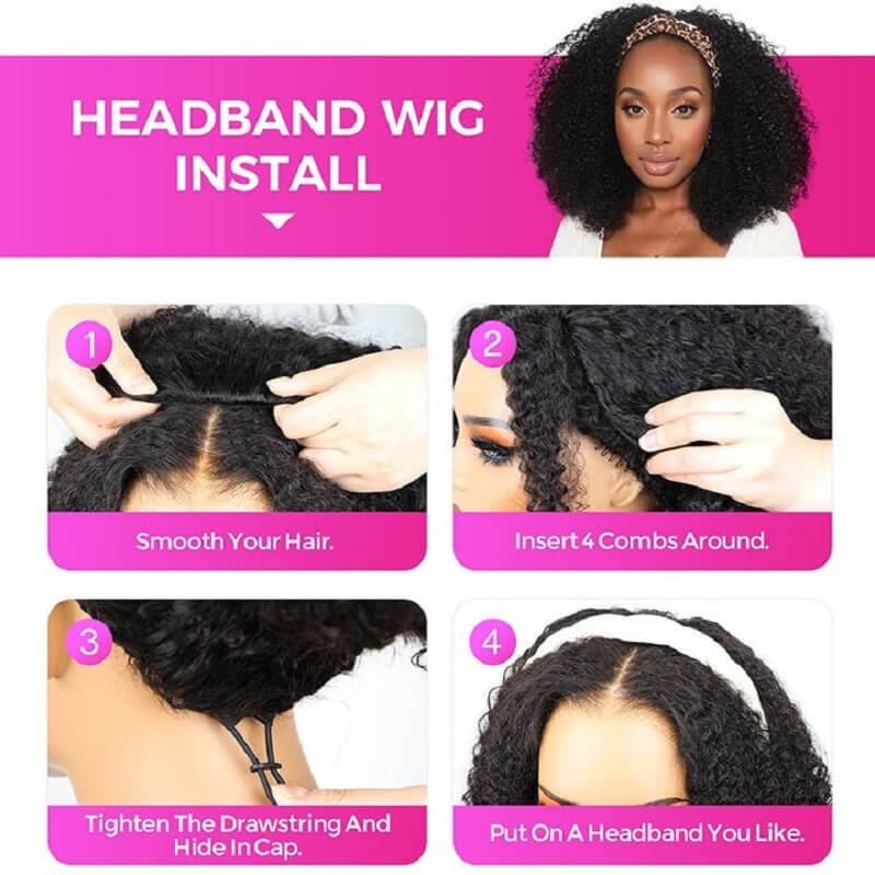 3-In-1 Half Wig Yaki Straight Human Hair Glueless No Lace Wig