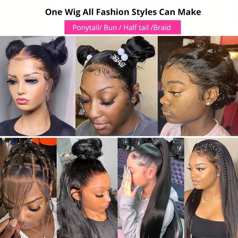 Straight Human Hair Full Lace Wig Transparent Lace 180% Density