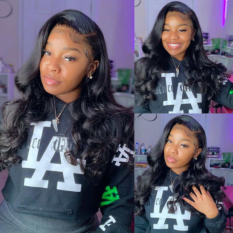 360 Lace Front Wigs Body Wave 100% Human Hair With Baby Hair Pre Plucked