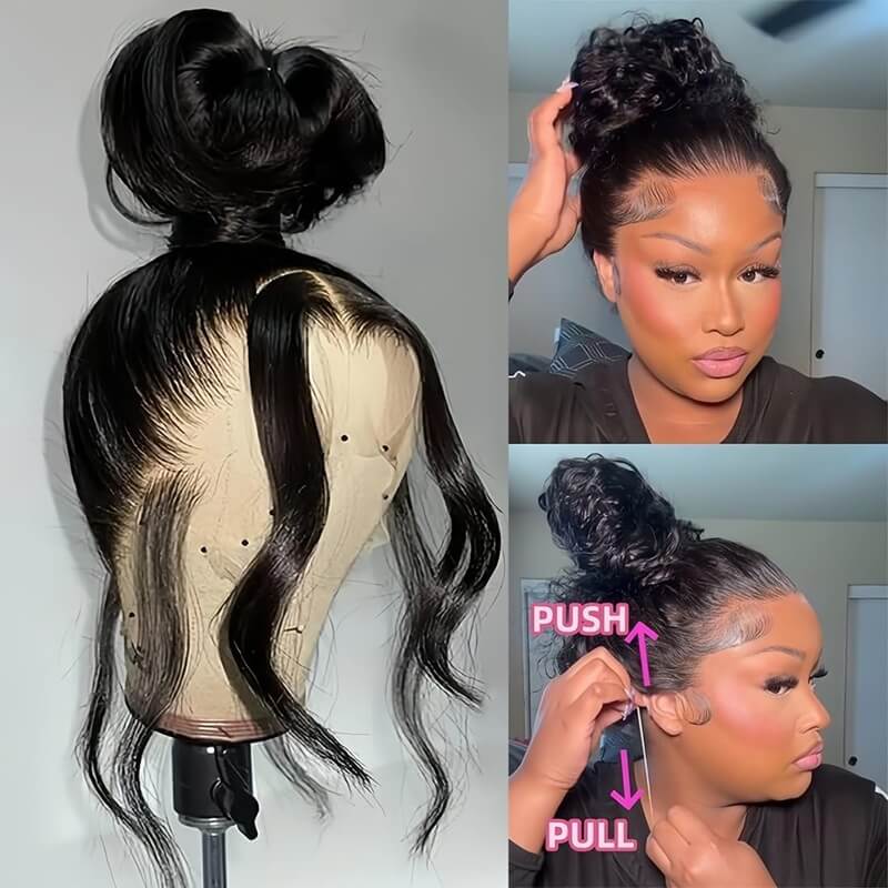 Body Wave 360 Lace Frontal Wig Natural Color Pre-Plucked Invisible Drawstring
