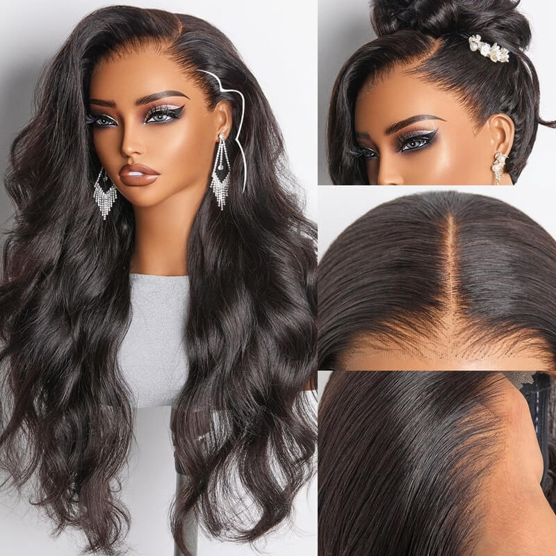 Body Wave 360 Lace Frontal Wig Natural Color Pre-Plucked Invisible Drawstring