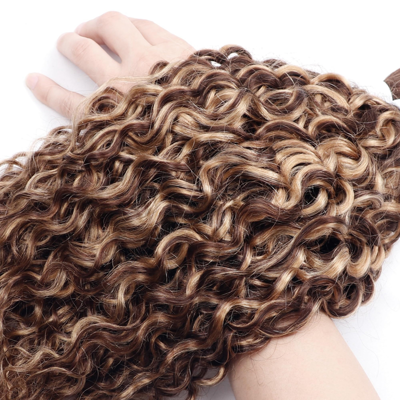 #4/27 Water Wave Bulk Human Braiding Hair No Weft 100% Unprocessed