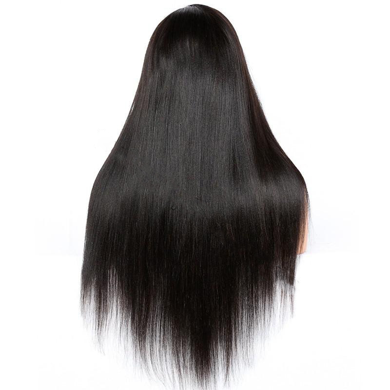 4x4 Glueless Silk Top Full Lace Wigs Yaki Straight Human Hair Wigs