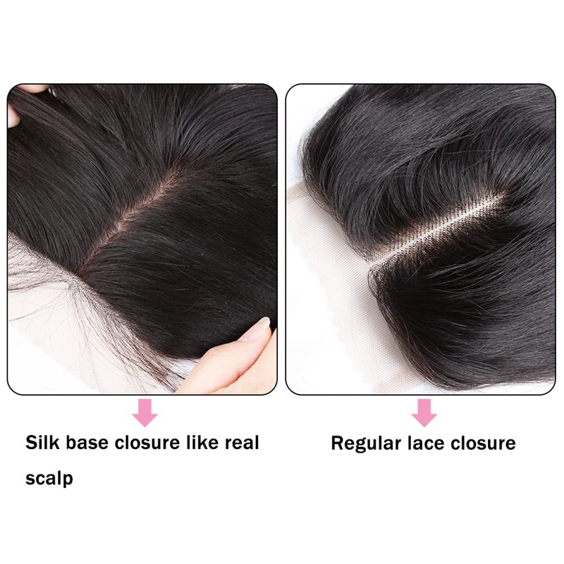 4x4 Silk Base Lace Closure with Baby Hair Curly Style Free Part