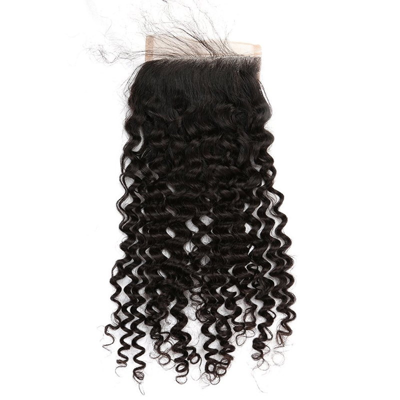 4x4 Silk Base Lace Closure with Baby Hair Curly Style Free Part