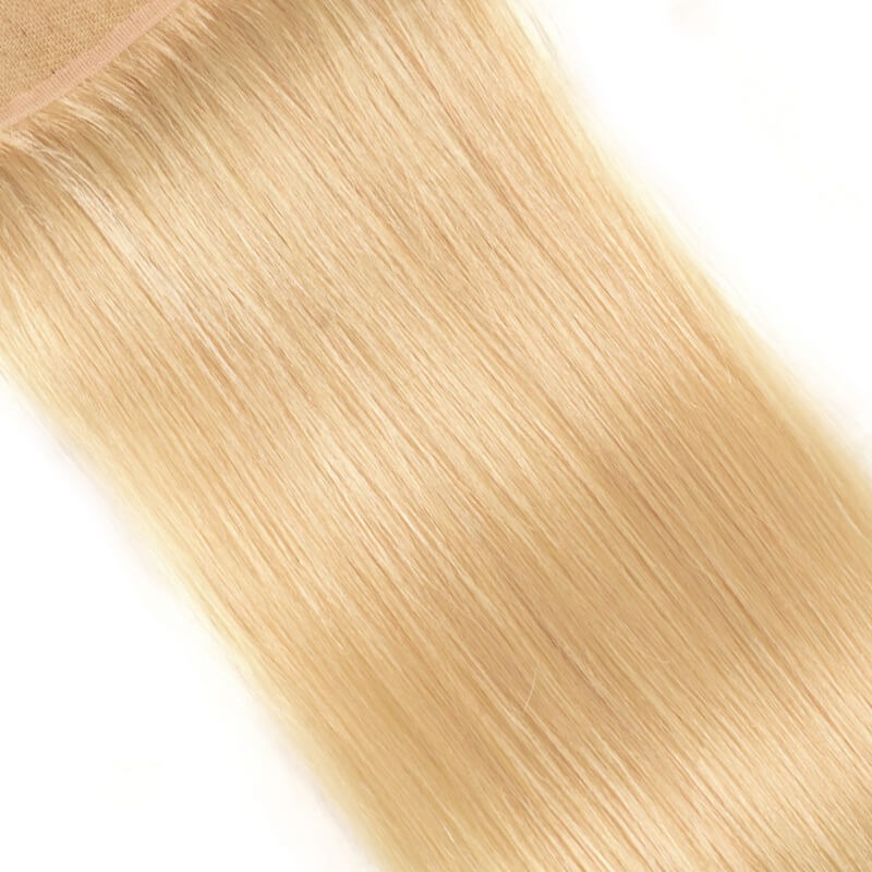 613 Blonde 4x4 Lace Closure Straight Virgin Human Hair Natural Hairline