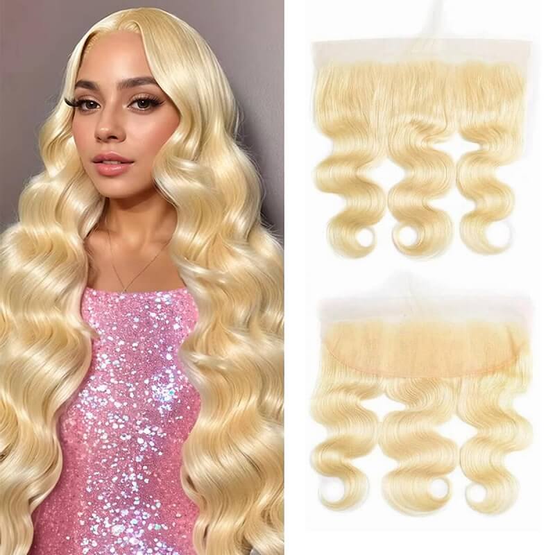 613 Blonde Body Wave Lace Frontal 13X4 Transparent HD Lace Virgin Human Hair
