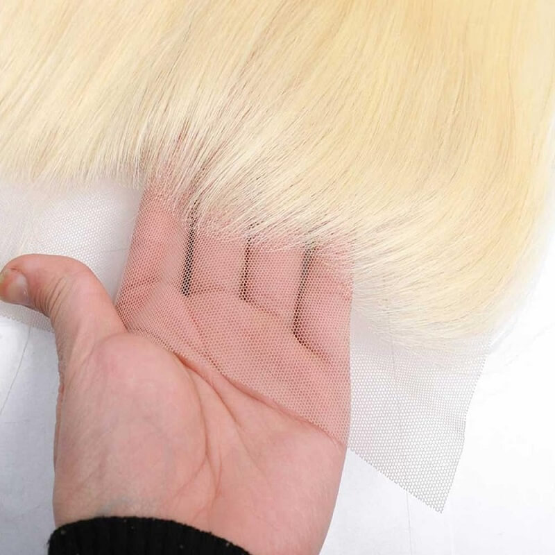 613 Blonde Straight Lace Frontal 13X4 – Transparent HD Lace Virgin Human Hair
