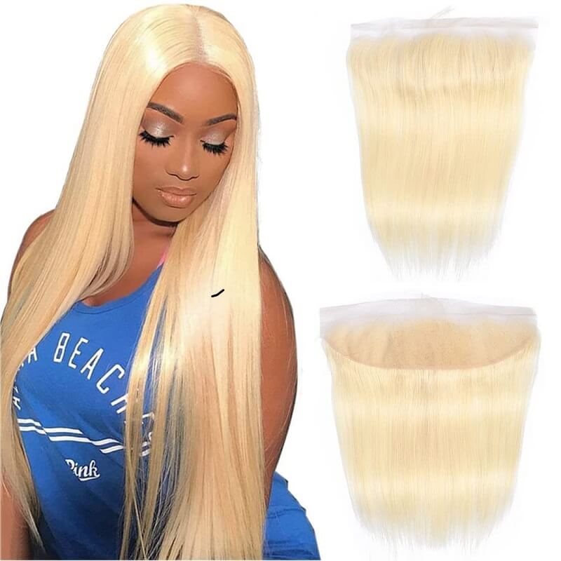 613 Blonde Straight Lace Frontal 13X4 – Transparent HD Lace Virgin Human Hair