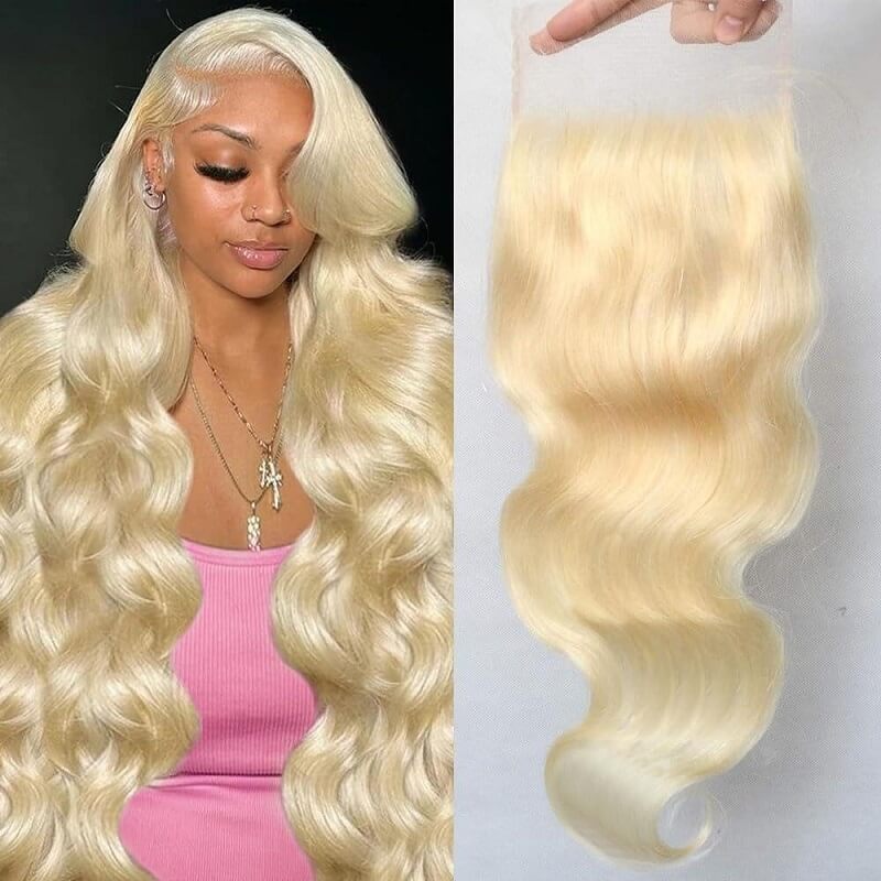 613 Blonde 5X5 HD Lace Closure Body Wave or Straight Virgin Human Hair