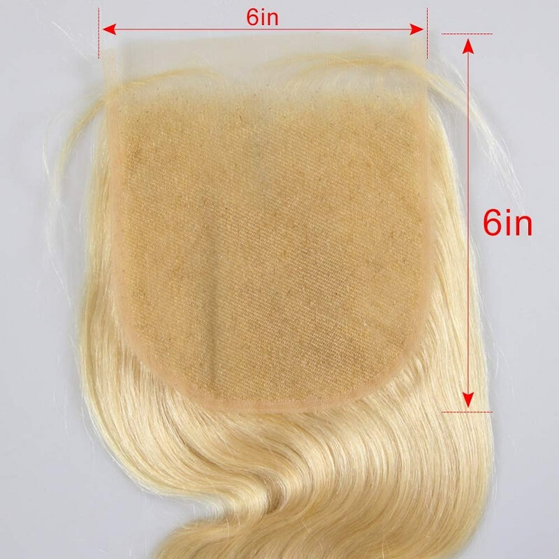 613 Blonde 6x6 HD Lace Closure Body Wave or Straight Virgin Human Hair