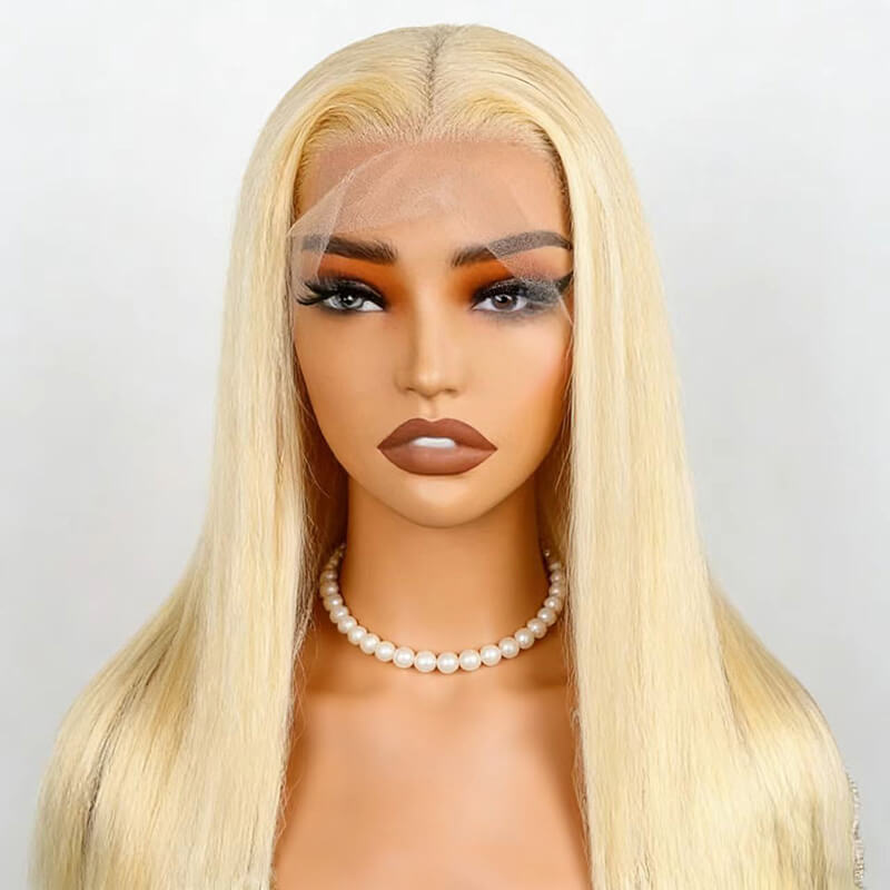 613 Blonde Straight Parting-Max Full Lace Invisi Drawstring Human Hair Wig