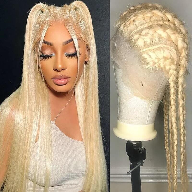 613 Blonde Straight Parting-Max Full Lace Invisi Drawstring Human Hair Wig