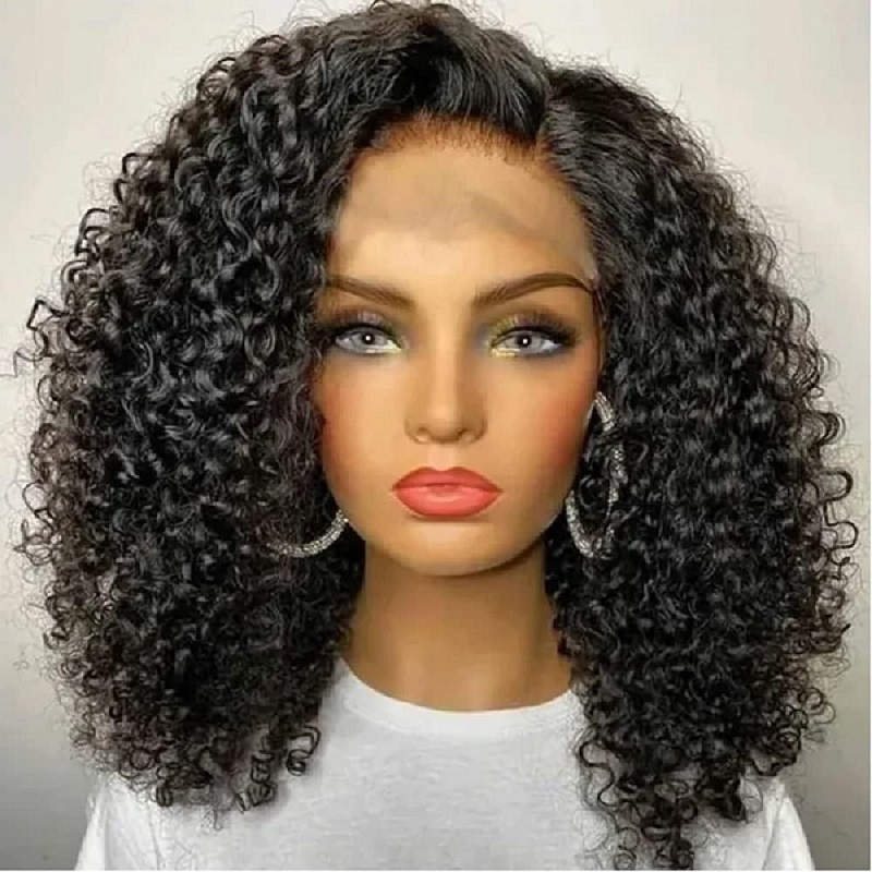Luve Short Bob Curly Pre Plucked With Baby Hair Glueless Frontal Lace Wig
