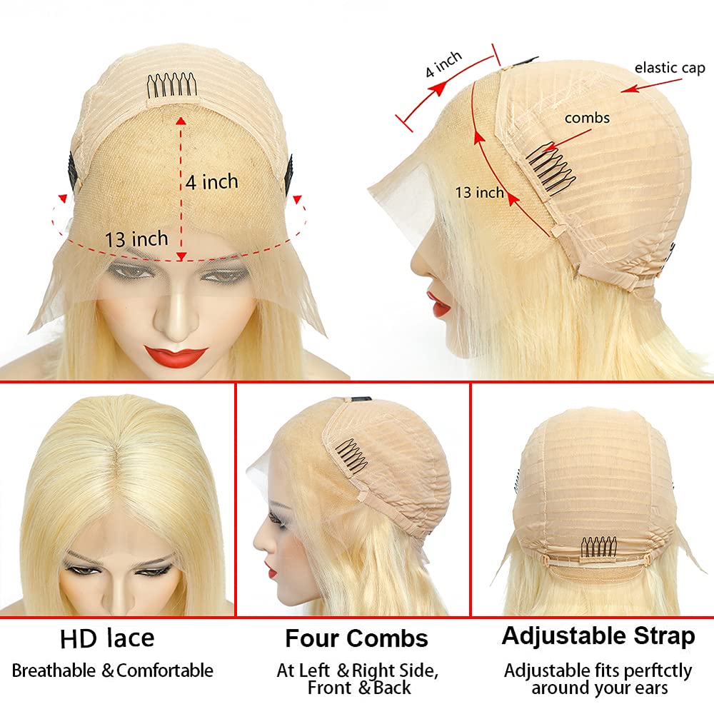 Luve Colorful Glueless Silky Bob Wig Lace Front Wig Pre Plucked 100% Human Hair Ready To Go