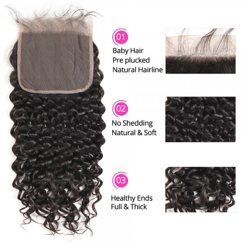 6x6 Lace Closure Natural Wave Virgin Hair Lace Closure Unprocessed