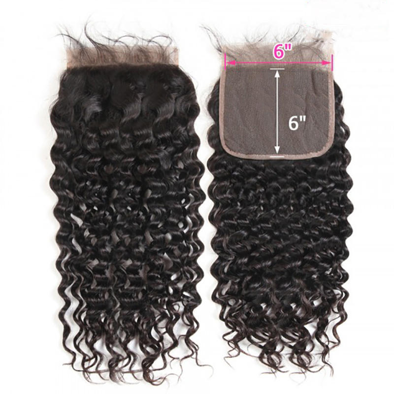 6x6 Lace Closure Natural Wave Virgin Hair Lace Closure Unprocessed