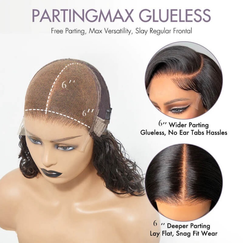6X6 HD Lace Closure Short Curly Bob Wig Glueless Human Hair Wig Natural Hairline
