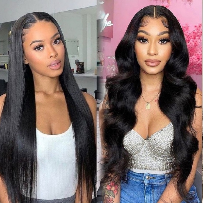 Luve Human Hair Full HD Lace Wigs Boby Wave/Straight  Pre-Plucked Hairline
