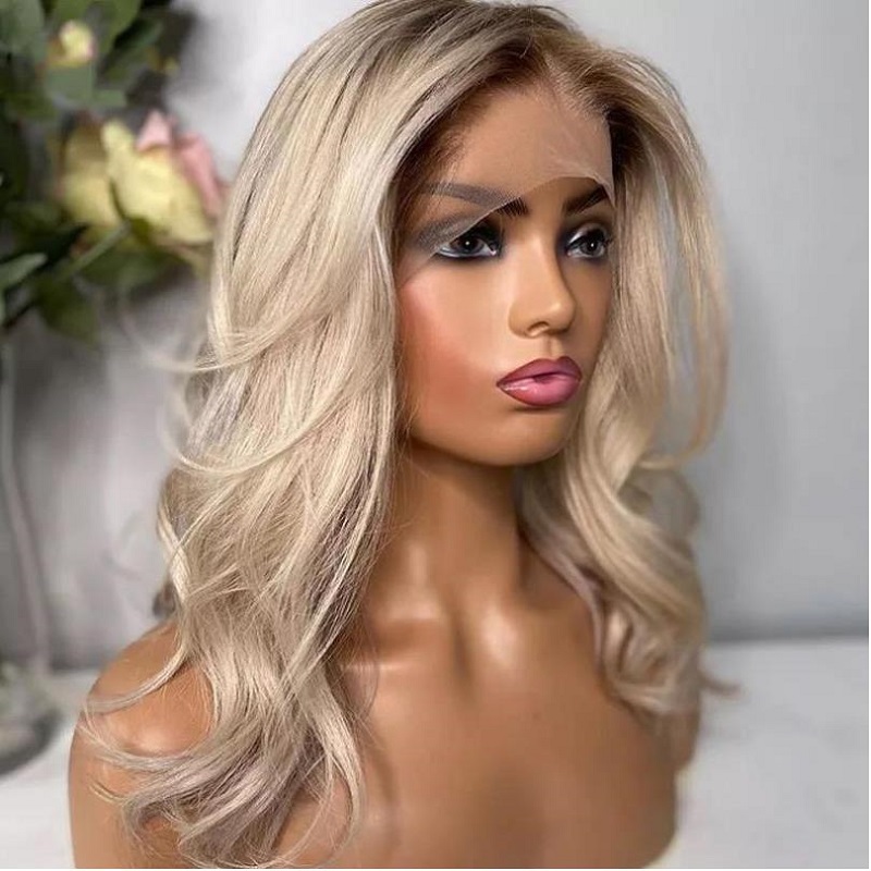 Luve 13x4 Transparent Lace Ombre Ash Blonde Lace Front Wig Pre Plucked