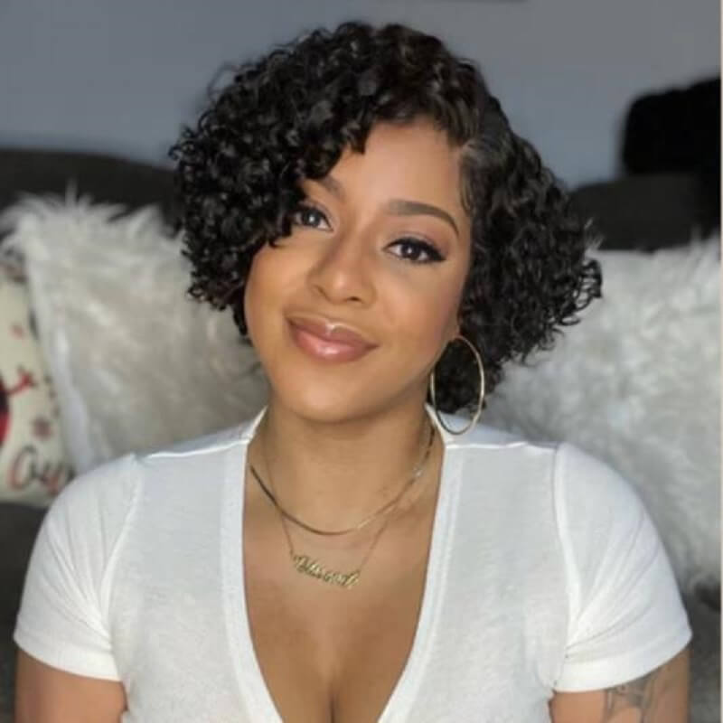 Luve Mature Boss Short Pixie Cut Wave Glueless Minimalist Lace Wig
