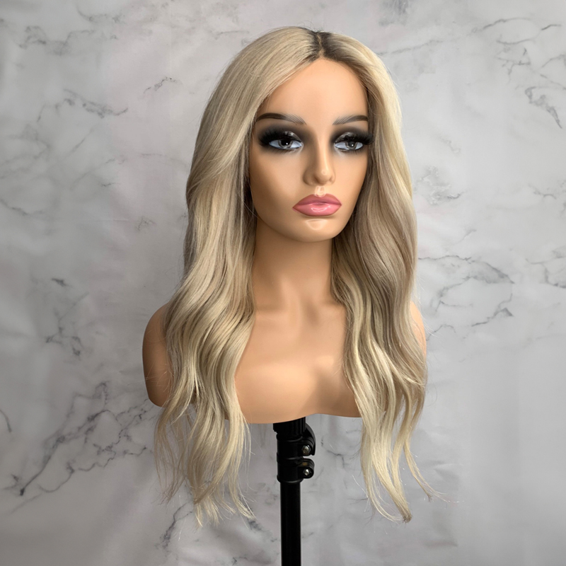 Ash blonde Human Hair Lace Front Wig 13x4 Transparent Lace Natural Wave