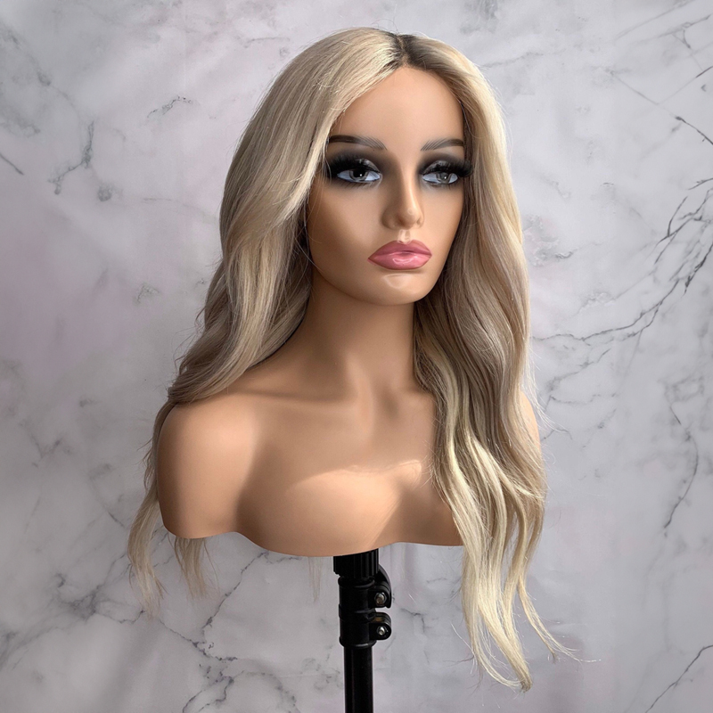 Ash blonde Human Hair Lace Front Wig 13x4 Transparent Lace Natural Wave