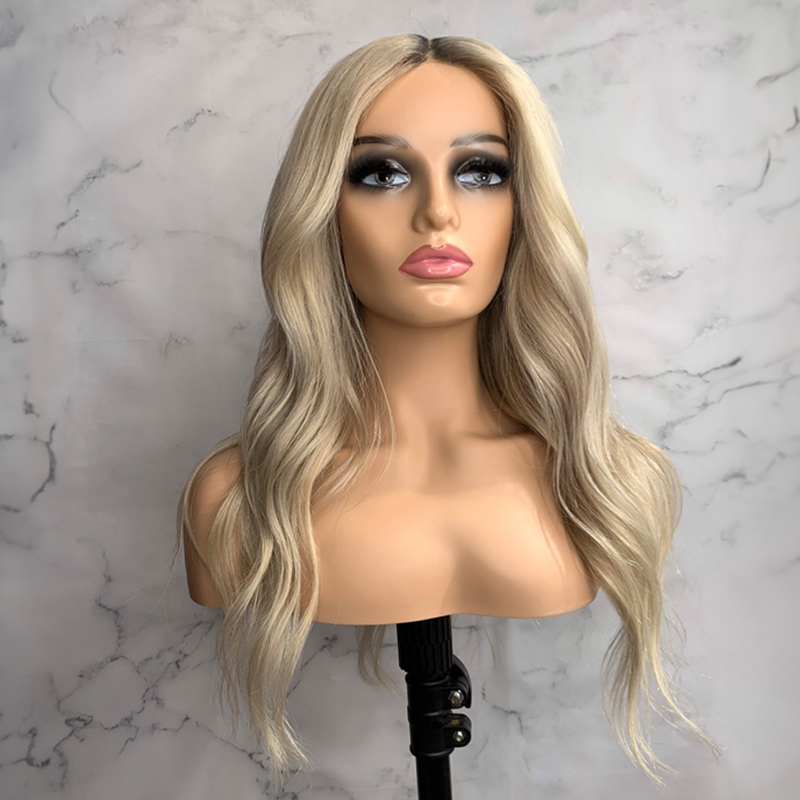 Ash blonde Human Hair Lace Front Wig 13x4 Transparent Lace Natural Wave