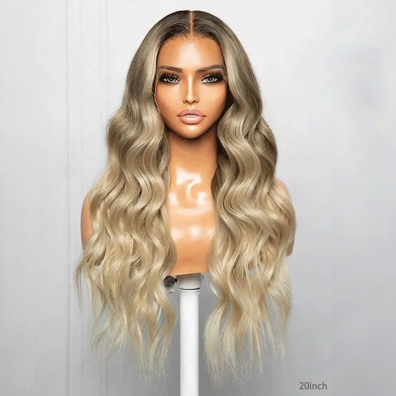Ash Blonde Human Hair Lace Front Wig 13x6 Transparent HD Swiss Lace