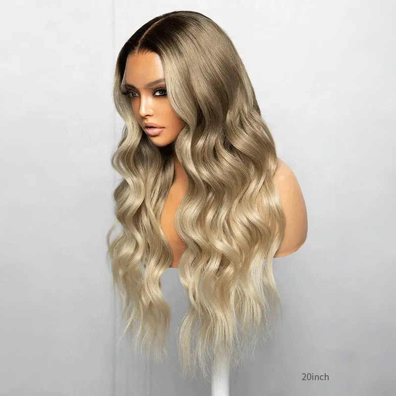 Ash Blonde Human Hair Lace Front Wig 13x6 Transparent HD Swiss Lace