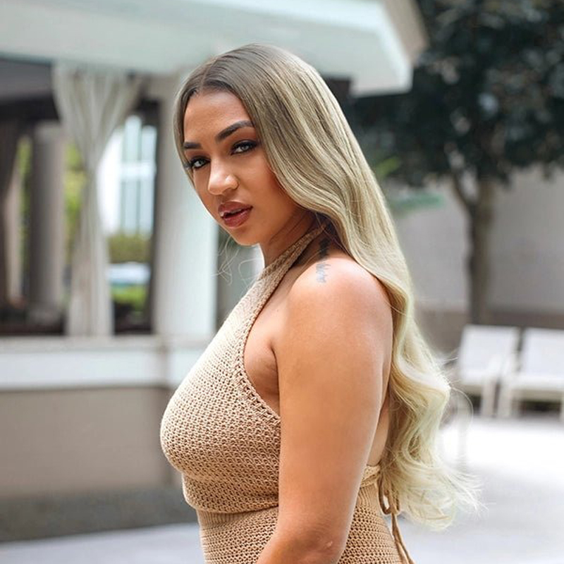 Ash Blonde Human Hair Lace Front Wig 13x6 Transparent HD Swiss Lace